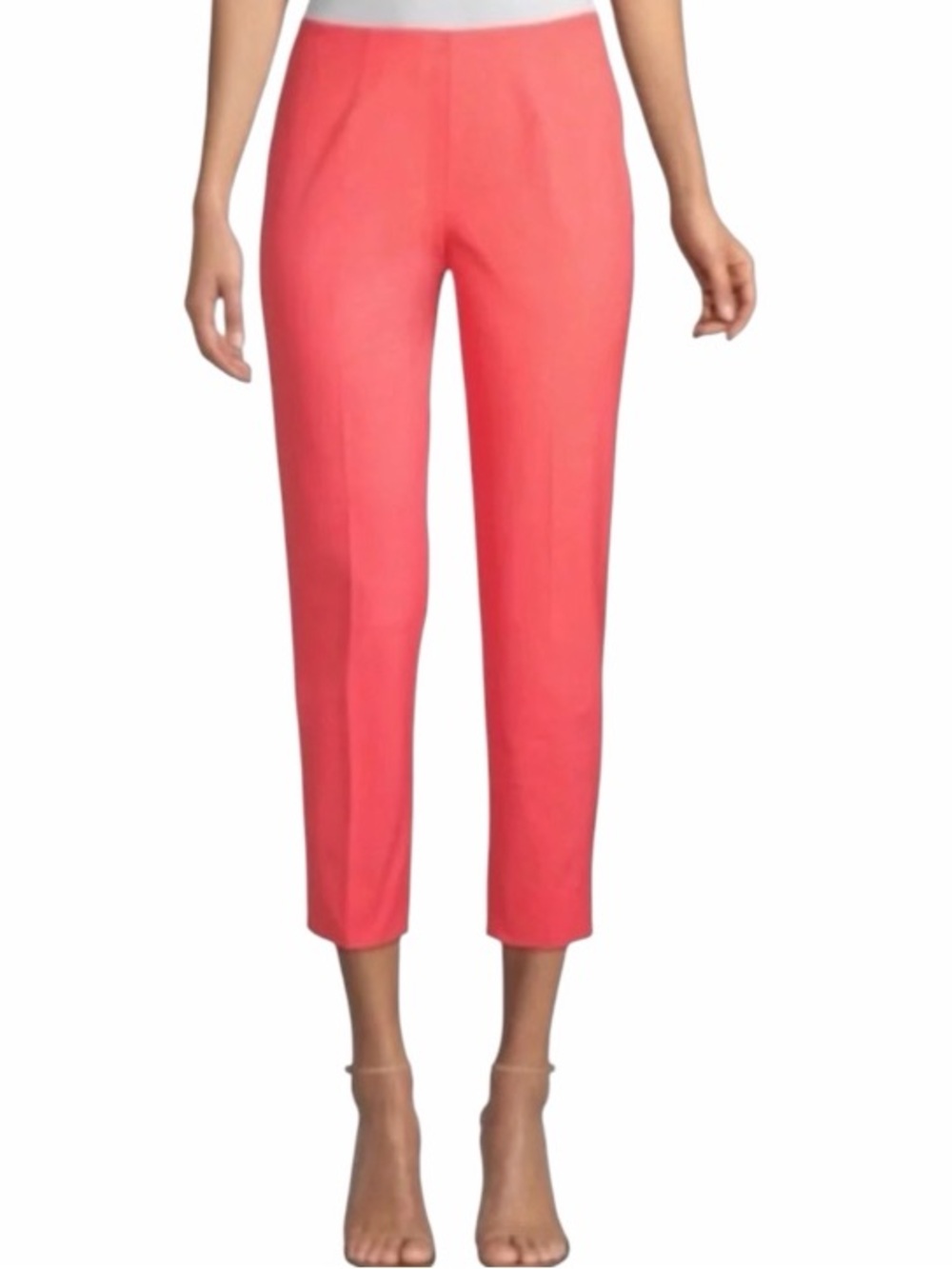 Piazza Sempione Coral Side Zip Slim Leg Audrey Crop Pants Size 4